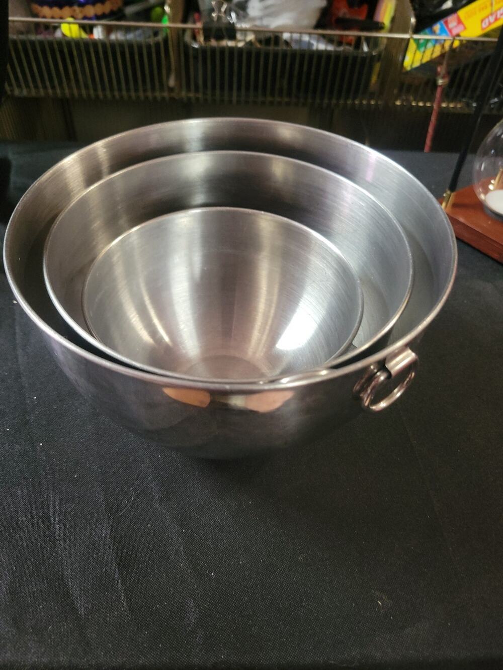 Vintage Revere Ware 1801 Stainless Steel Mixing Nesting Bowls Set of 3 Korea